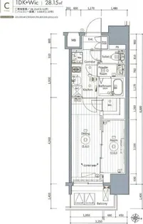 エステムコート名古屋新栄Ⅵ アートテラス【11階】の間取り