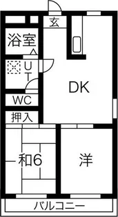 フラワーハイツツボイ【3階】の間取り