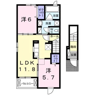 ベル フレーズ 24Ⅰ【2階】の間取り