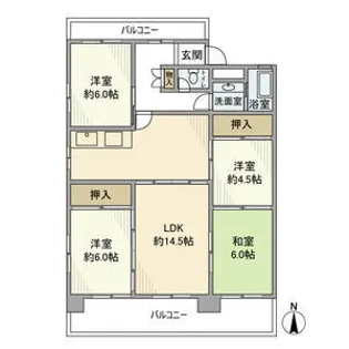 第2香流マンション【401号室】の間取り