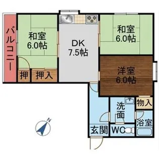 ピュアライフ長草A【1階】の間取り