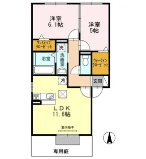 プロニティ峰東【1階】の間取り