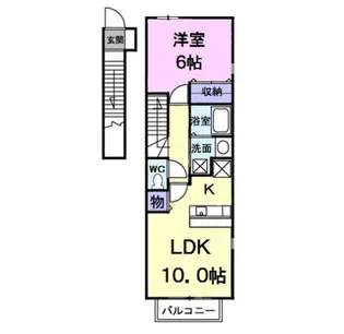 シャン・ド・フルール美鈴【2階】の間取り