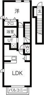 ウェストン遠若【2階】の間取り