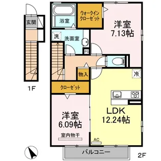 アート クレール B棟【2階】の間取り