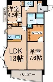 ベルメゾン花筐【501号室】の間取り