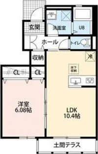 クレール サンティエ【1階】の間取り