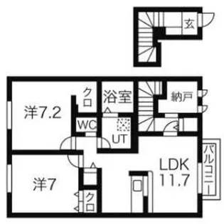 グランヒルズ カジノA棟【2階】の間取り