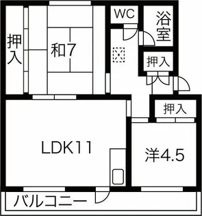 服部ハイツ【2階】の間取り
