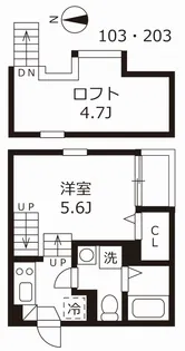 ハーモニーテラス志賀町Ⅲ【2階】の間取り