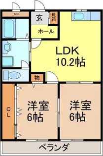 グランシャリオ公家【2階】の間取り