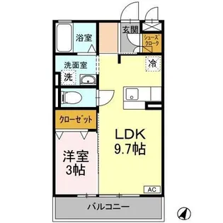 シャモニー【3階】の間取り