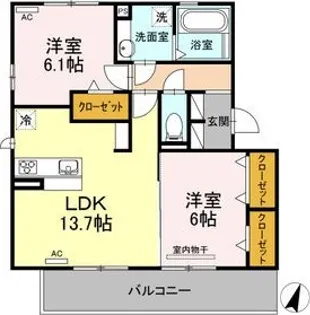 リバーサイド米野木台【3階】の間取り