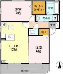 RiverEast北畑 B【1階】の間取り