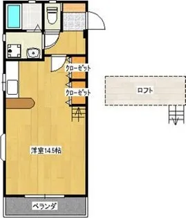 サニーフラット瑞穂【1階】の間取り