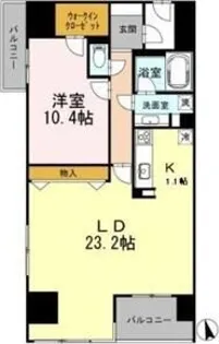 カスタリア伏見【14階】の間取り