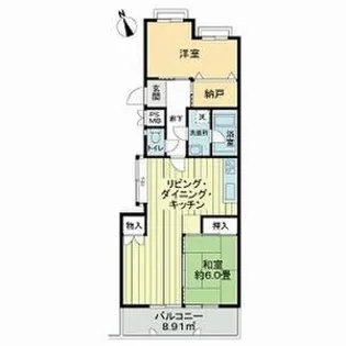 ライオンズマンション虹ヶ丘ガーデン参番館【202号室】の間取り