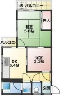 旭ハイツ【2階】の間取り