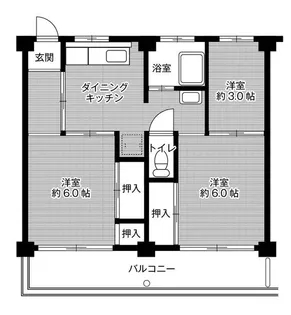 ビレッジハウス富木島6号棟【3階】の間取り