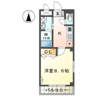 コンフォール道徳【1階】の間取り