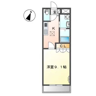 サンライフ ハサマ【1階】の間取り
