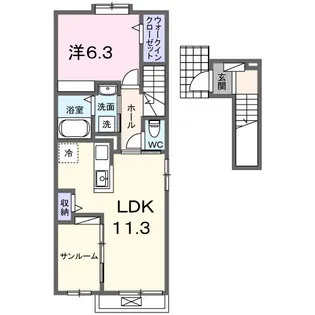 プレリュード KFB【2階】の間取り