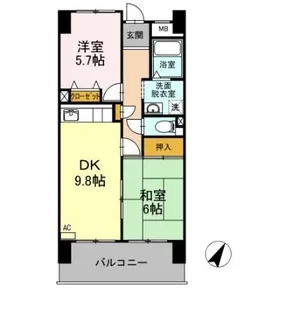 アーバンドエル原【9階】の間取り