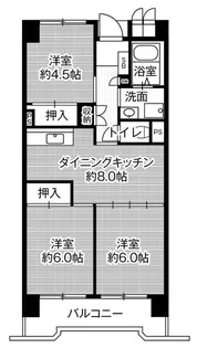 ビレッジハウス笠寺タワー1号棟【13階】の間取り