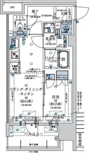 イノバス名駅【13階】の間取り