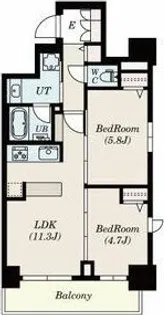 S-RESIDENCE葵Ⅱ【15階】の間取り