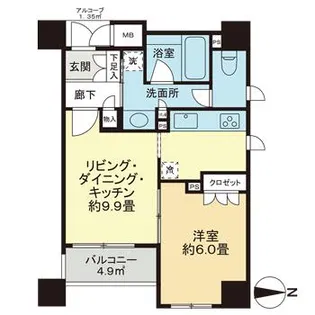 アップルパレス丸の内【0501号室】の間取り
