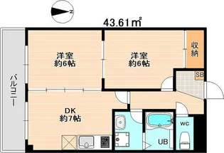 パークサイド若鶴【4階】の間取り
