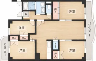 山王住宅N棟【3階】の間取り