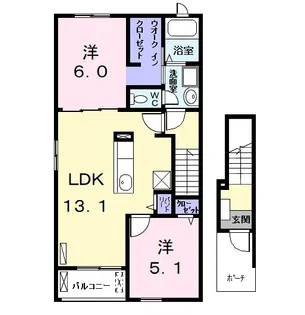 サンヒルズ小本【2階】の間取り