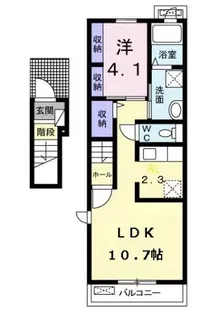 プラシード清里【2階】の間取り