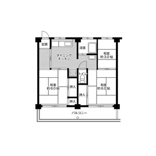 ビレッジハウス富木島1号棟【4階】の間取り