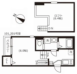ハーモニーテラス八田【1階】の間取り