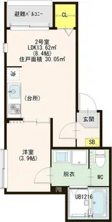 ハーモニーテラス松葉町Ⅵ【1階】の間取り