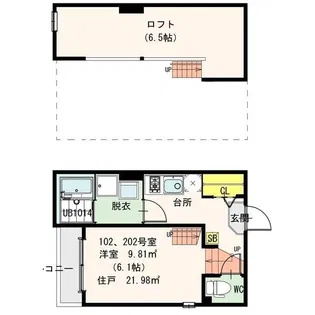 ディオステージ新栄【102号室】の間取り