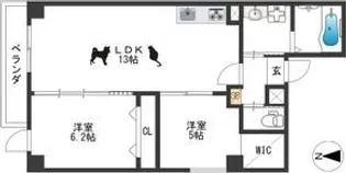 Sugarloaf Park花の木Ⅱ【3階】の間取り
