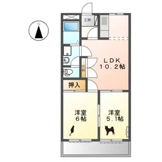 グランレーブ石黒【1階】の間取り