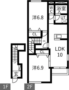 アクアパレス【2階】の間取り