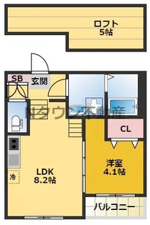 カーサ ルーチェW【201号室】の間取り