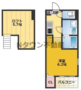 K’s Garden 栄生【202号室】の間取り