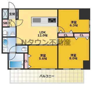 さくらHills NISHIKI Platinum Residence【13階】の間取り
