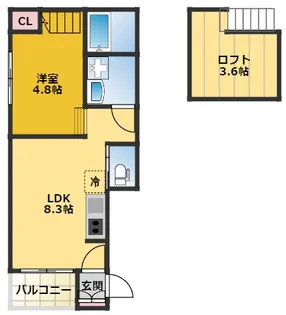 テラス菊井【201号室】の間取り