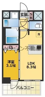 プレサンスSAKAEフロント【14階】の間取り