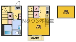 ハーモニーテラス今池南【105号室】の間取り