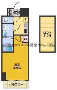 エステムコート名古屋栄デュアルレジェンド【3階】の間取り