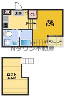 ハーモニーテラス山田【1階】の間取り